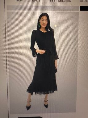 Tuckernuck Black Chiffon Sasha Dress Size 6